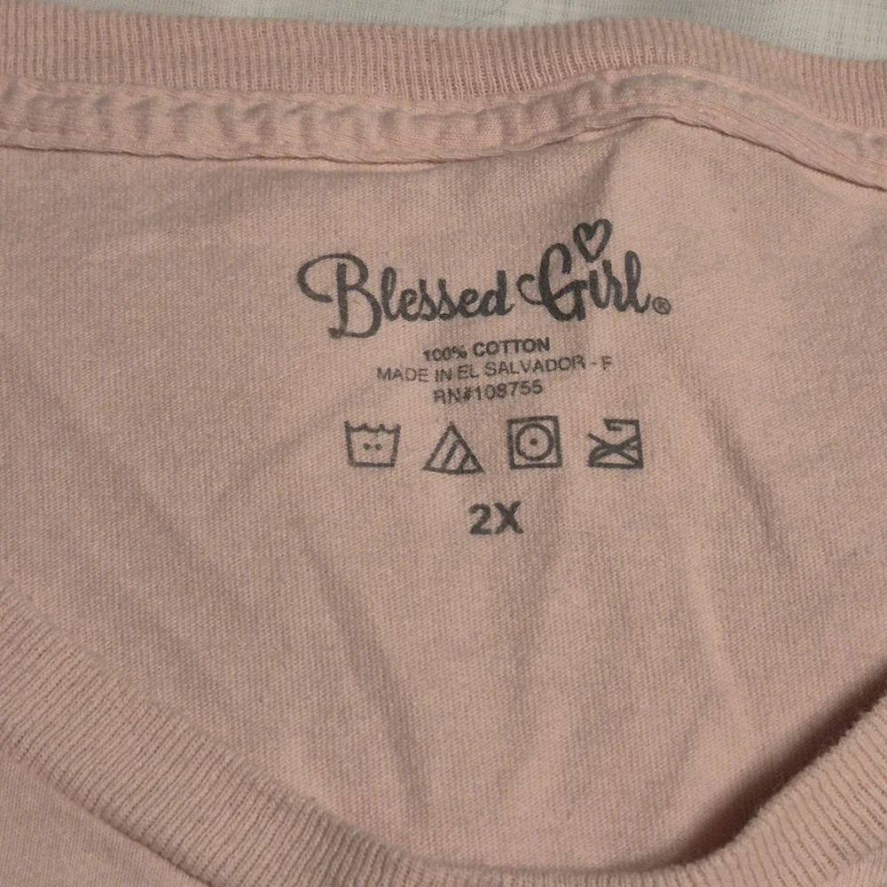 Blessed Girl Size 2X Pink Short Sleeve Tee - Picture 3 of 6
